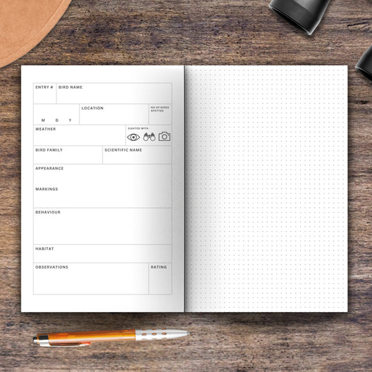 Chickadee Blue Personalized Birding Logbook